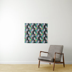 Zebra en exotische bloemen wandkleed