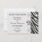 Zebra en gedrukt Baby shower opslaan Datum Save The Date (Achterkant)