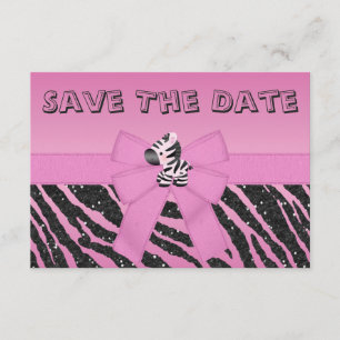 Zebra en gedrukt Baby shower opslaan Datum Save The Date