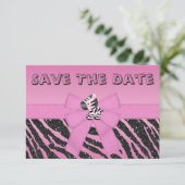 Zebra en gedrukt Baby shower opslaan Datum Save The Date (Staand voorkant)