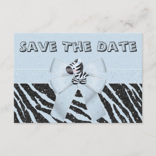 Zebra en gedrukt Baby shower opslaan Datum Save The Date