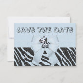 Zebra en gedrukt Baby shower opslaan Datum Save The Date (Voorkant)