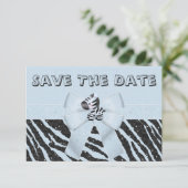Zebra en gedrukt Baby shower opslaan Datum Save The Date (Staand voorkant)