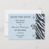 Zebra en gedrukt Baby shower opslaan Datum Save The Date (Achterkant)