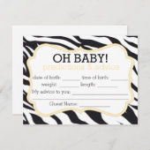 Zebra en Gele Chevron Voordicaties & Advice Kaart (Voorkant / Achterkant)