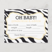 Zebra en Gele Chevron Voordicaties & Advice Kaart (Voorkant)