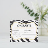 Zebra en Gele Chevron Voordicaties & Advice Kaart (Staand voorkant)