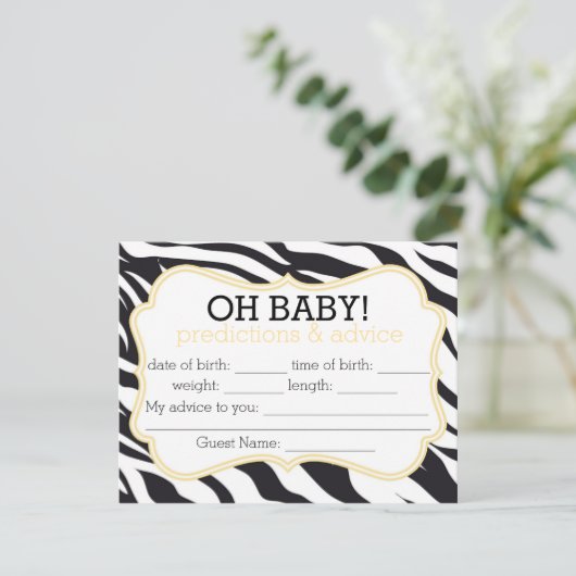 Zebra en Gele Chevron Voordicaties & Advice Kaart (Staand voorkant)