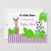 Zebra- en Giraffe-Baby shower Kaart (Voorkant)