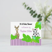 Zebra- en Giraffe-Baby shower Kaart (Staand voorkant)