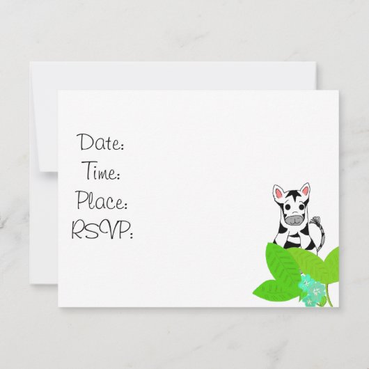 Zebra- en Giraffe-Baby shower Kaart (Achterkant)