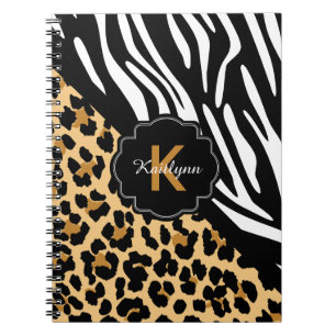 Zebra en het Notitieboekje van het Monogram van de Notitieboek