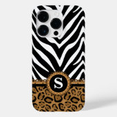 Zebra en Leopard Monogram Case-Mate iPhone Case (Achterkant)