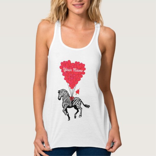 Zebra en liefde hart tanktop (Voorkant)