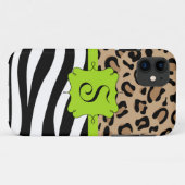 Zebra en luipaard Afdrukken - Aangepast monogram Case-Mate iPhone Case (Achterkant (horizontaal))