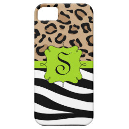 Zebra en luipaard Afdrukken - Aangepast monogram Case-Mate iPhone Case