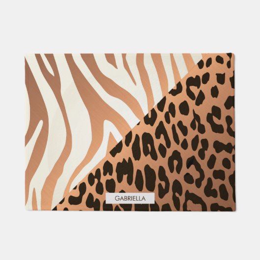 Zebra en luipaard afdrukken deurmat (Voorkant)