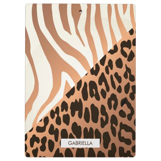 Zebra en luipaard afdrukken klembord (Achterkant)