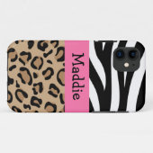 Zebra en luipaard afdrukken op maat van naam Case-Mate iPhone case (Achterkant (horizontaal))