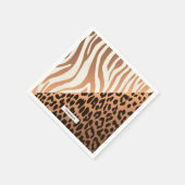 Zebra en luipaard afdrukken servet (Hoek)
