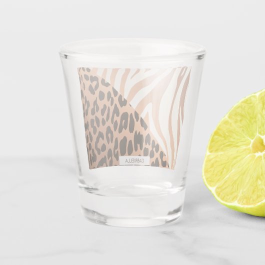 Zebra en luipaard afdrukken shot glas (Achterkant)