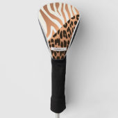 Zebra- en luipaardprint golfheadcover (Voorkant)