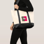 Zebra en neonroze met metallisch monogram tote bag (Voorkant (product))