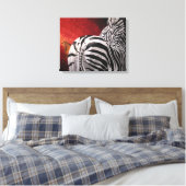 Zebra en Oxpecker Canvas Afdruk (Insitu (Slaapkamer))