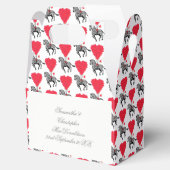 Zebra en rode liefdesbruiloft bedankdoosjes (Geopend)