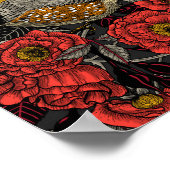 Zebra- en rode struik poster (Hoek)