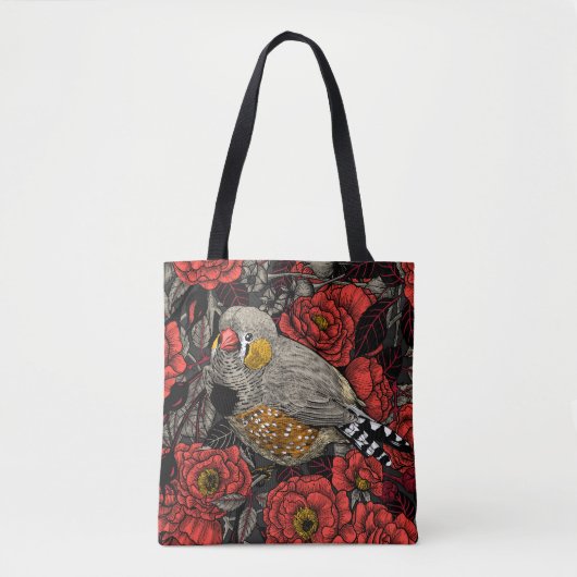 Zebra- en rode struik tote bag (Voorkant)