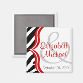 Zebra en Rood sparen de Datummagneet Magneet (Voorkant / Achterkant)