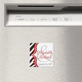 Zebra en Rood sparen de Datummagneet Magneet (Insitu (Vaatwasser))
