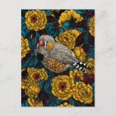 Zebra en roos struik briefkaart (Voorkant)