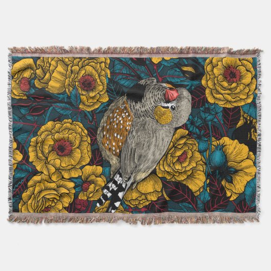 Zebra en roos struik deken (Voorkant)