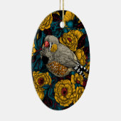 Zebra en roos struik keramisch ornament (Rechts)