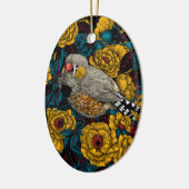 Zebra en roos struik keramisch ornament (Links)