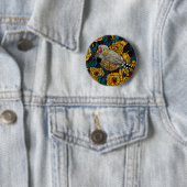 Zebra en roos struik ronde button 5,7 cm (In situ)