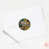 Zebra en roos struik ronde sticker (Envelop)