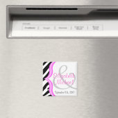 Zebra en Roze Bewaar de Datummagneet Magneet (Insitu (Vaatwasser))