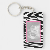 Zebra en roze foto Lijst Sleutelhanger (Voorkant)