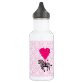 zebra en roze hart op vocht waterfles (Links)