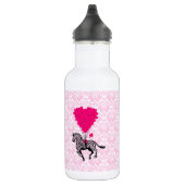 zebra en roze hart op vocht waterfles (Rechts)