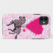zebra en roze hartballonnen Case-Mate iPhone case (Achterkant (horizontaal))