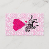  zebra en roze hartballonnen visitekaartje (Achterkant)