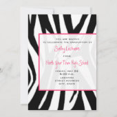 Zebra- en roze klasse van 2012 Graduation Invitati Kaart (Achterkant)