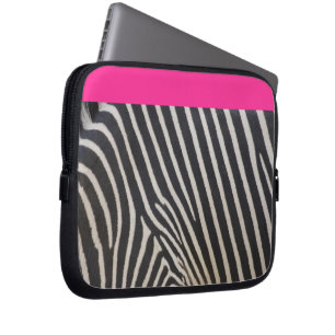 zebra en roze laptop sleeve