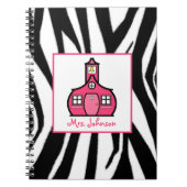 Zebra- en roze lerarenlaptop notitieboek (Voorkant)