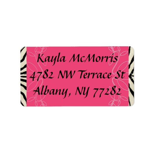 Zebra en roze sticker (Voorkant)