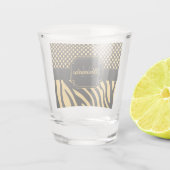 Zebra en Stippen Shot Glas (Achterkant)